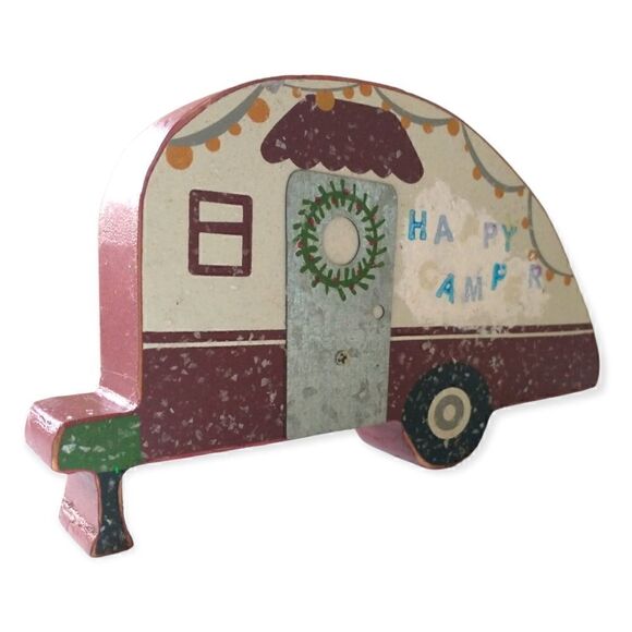 Folk Art Primitive Camper Sign HAPPY CAMPER Teardrop RV Primitives by Kathy. - Picture 10 of 15